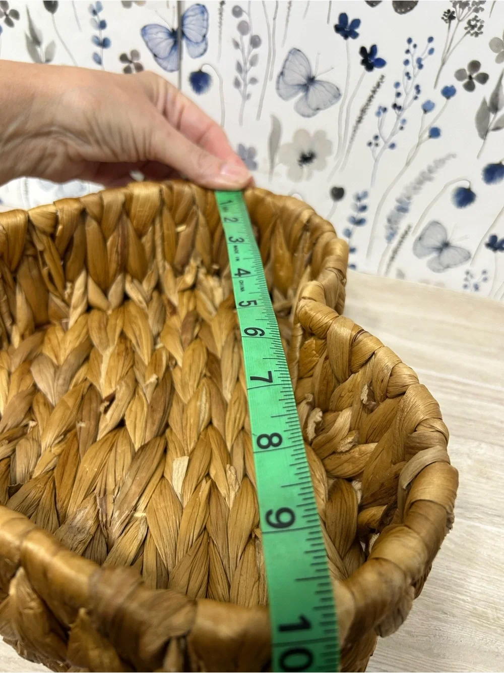 Heart Shaped Woven Basket Natural Fiber Rustic Cottage Decor